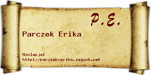 Parczek Erika névjegykártya